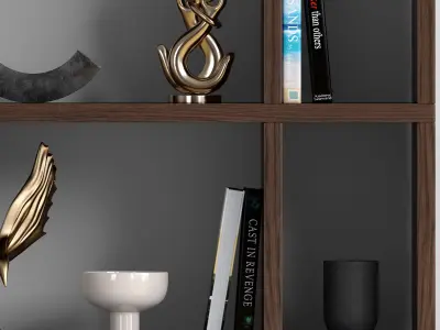 Bookcase with decor 3D model