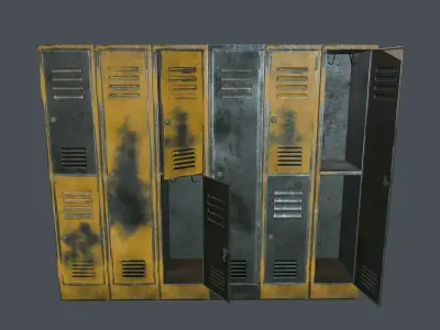Old Damaged Metal Locker PBR Game Ready Low-poly 3D model