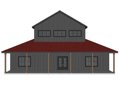 Barndominium House 065 -Archimple LLC Low-poly 3D model