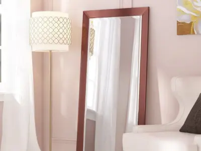 Rectangle Manufactured Wood Wall Mirror Free 3D model