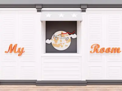 Special design wardrobe group for youth room 3D print model