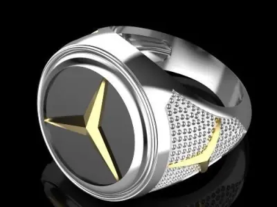 Benz ring Silver Gold  Print 3D print model
