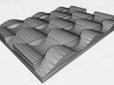 Gypsum decorative 3D panels Scales Free 3D print model
