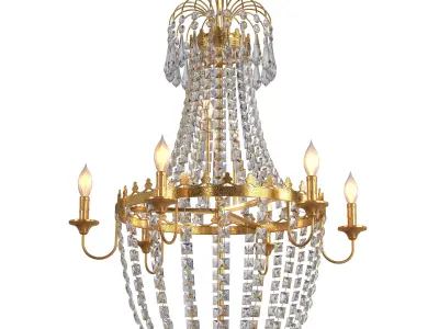 Wellmet French Empire Crystal Chandelier 3D model