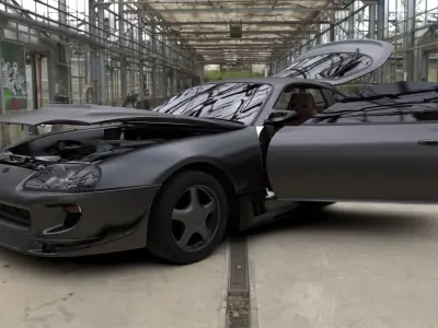 Toyota Supra v2 Low-poly 3D model