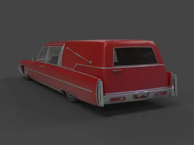 Old Black hearse Car 3D model