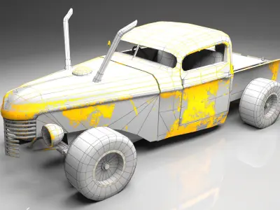 1939 Dodge D12 Char bone  Low-poly 3D model