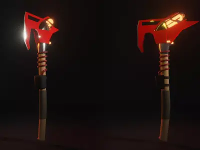 Fire axe Free low-poly 3D model