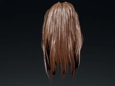  Female Hair Low-poly 3D model