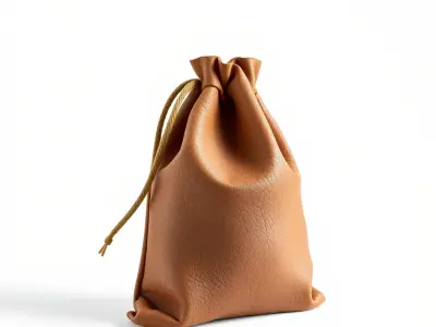 Leather Pouch Model Pack with Drawstring Closure Low-poly 3D model