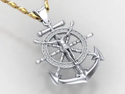 Anchor Cross Jesus D2 3D print model