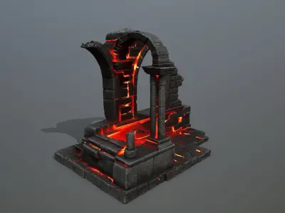 Ruin Stairs Low-poly 3D model
