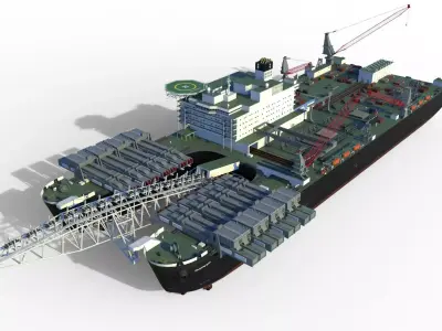 Pioneering spirit  Pipelay vessel 3D model