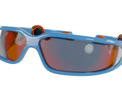 Futuristic Sport Sunglasses 3D Model Low-poly 3D model