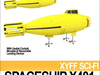 Spaceship X401 3D model