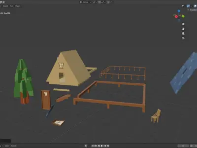 Lopwpoly House 12 Low-poly 3D model