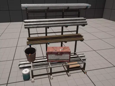 Nanite Unreal Engine 5 - Metal Holding Stand 3D model