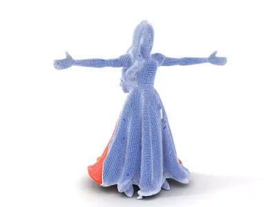 Princess Character Model Pack with Rainbow Gown Low-poly 3D model