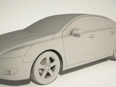 Peugeot 508 free car 3d model low polly Low-poly 3D model