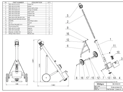 WG 4010 - Screw conveyor 2m 3D model