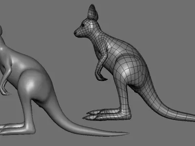 Kangaroo Baby BaseMesh Low-poly 3D model