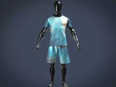 Sports Jersey with Short Pant Low-poly 3D model