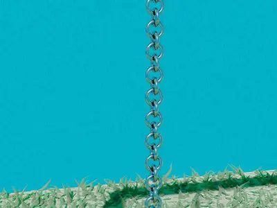 Swing set in grass 3D model