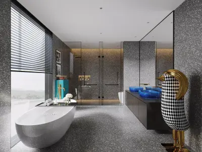 bathroom interior scenes 3D model
