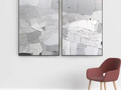 Plaster Two Photo Frame  04 Low-poly 3D model