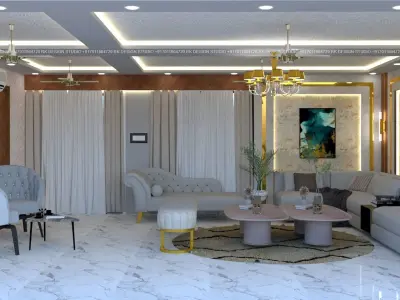 Luxury Living Room 3D Interior Design 3D model