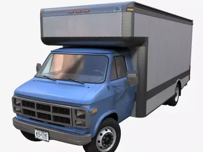Moving box van Low-poly 3D model