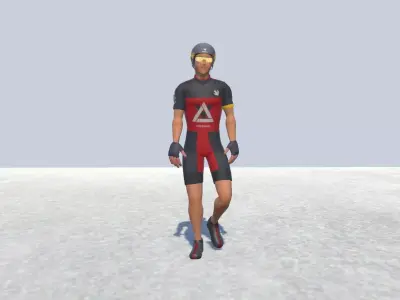 Cyclist avatar 6 male Low-poly 3D model