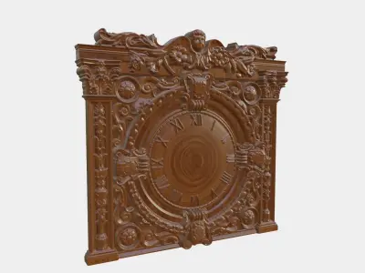Wooden Clock Decor For Wood Carving 3D print model
