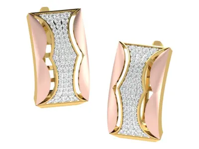 Solitaire Women Drop Earring 3dm STL OBJ FBX Render Details 3D print model 7