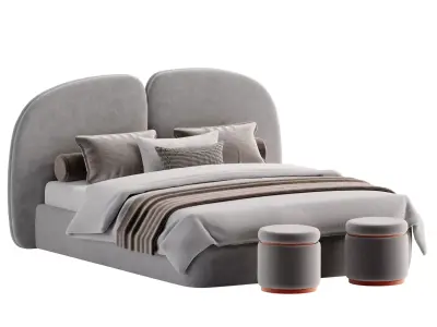 Double Bed Sofia Modern 3D model