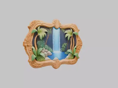 Wooden Carved Emblem Low-poly 3D model buy