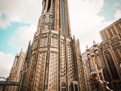 ART DECO SKYSCRAPER BUILDING 03 Low-poly 3D model