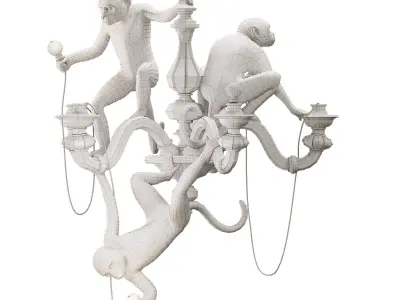 The Monkey Chandelier Low and High poly 3D model