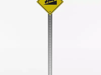 Steep Incline Sign 3D model