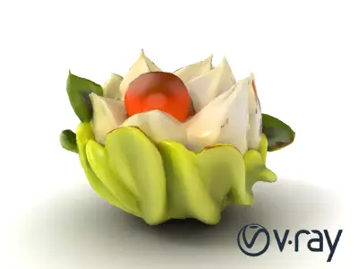 Floral Meringue Dessert Design model pack Low-poly 3D model