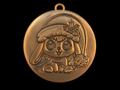 Cute Christmas Bunny Ornament 3D print model