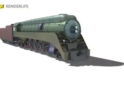 I-5 Type Steam Locomotive 3D model