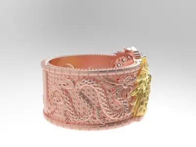 carp turning into a dragon male ring 3D print model