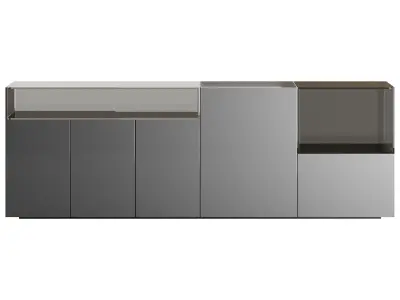 Black glass sideboard 3D model