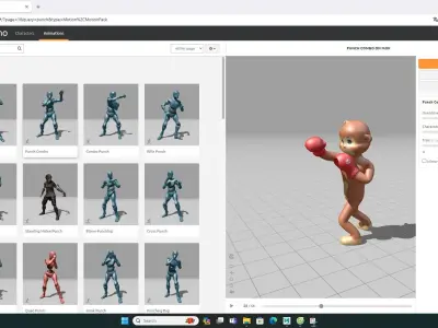 Boxing Monkey Animal Animated  Low-poly 3D model