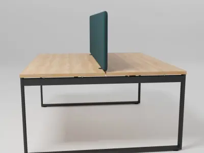 OGI Q - Rectangular melamine-faced chipboard workstation bench - Free 3D model