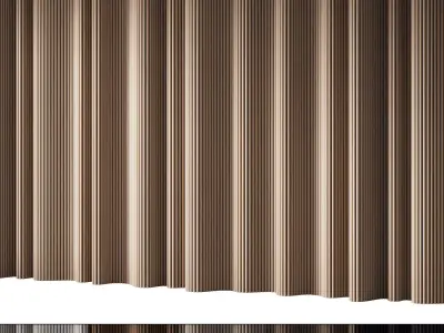 434 wall composition 15 wave fluted wood Reeded Panels 02 3D model