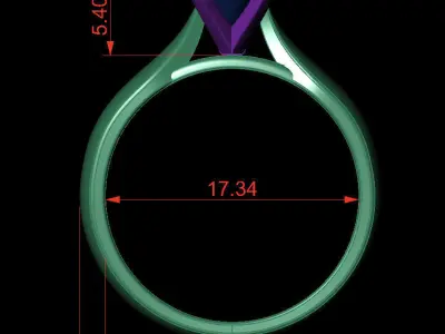 Round 0-75-CT Quarter Round Profile Shank Width 3-5mm 3D print model