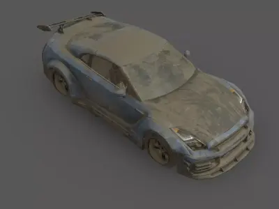 Abandoned Car - Nissan GTR R35 Nismo Low-poly 3D model