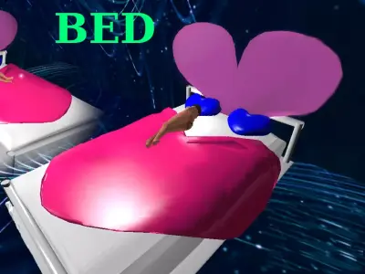 Luxury bed Heart Pink True Love Romantic Princess Low-poly 3D model
